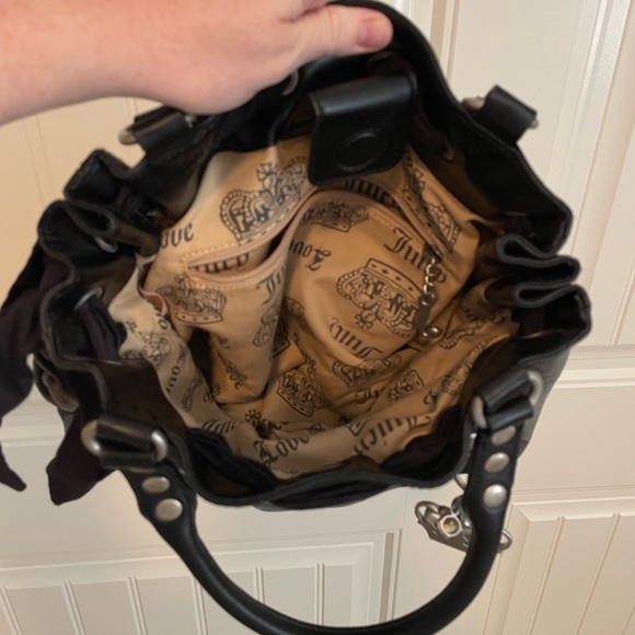 Vintage Juicy Couture Velour Bag Velvet Purse Scottie Dog Daydreamer Bow Y2K - Picture 6 of 7